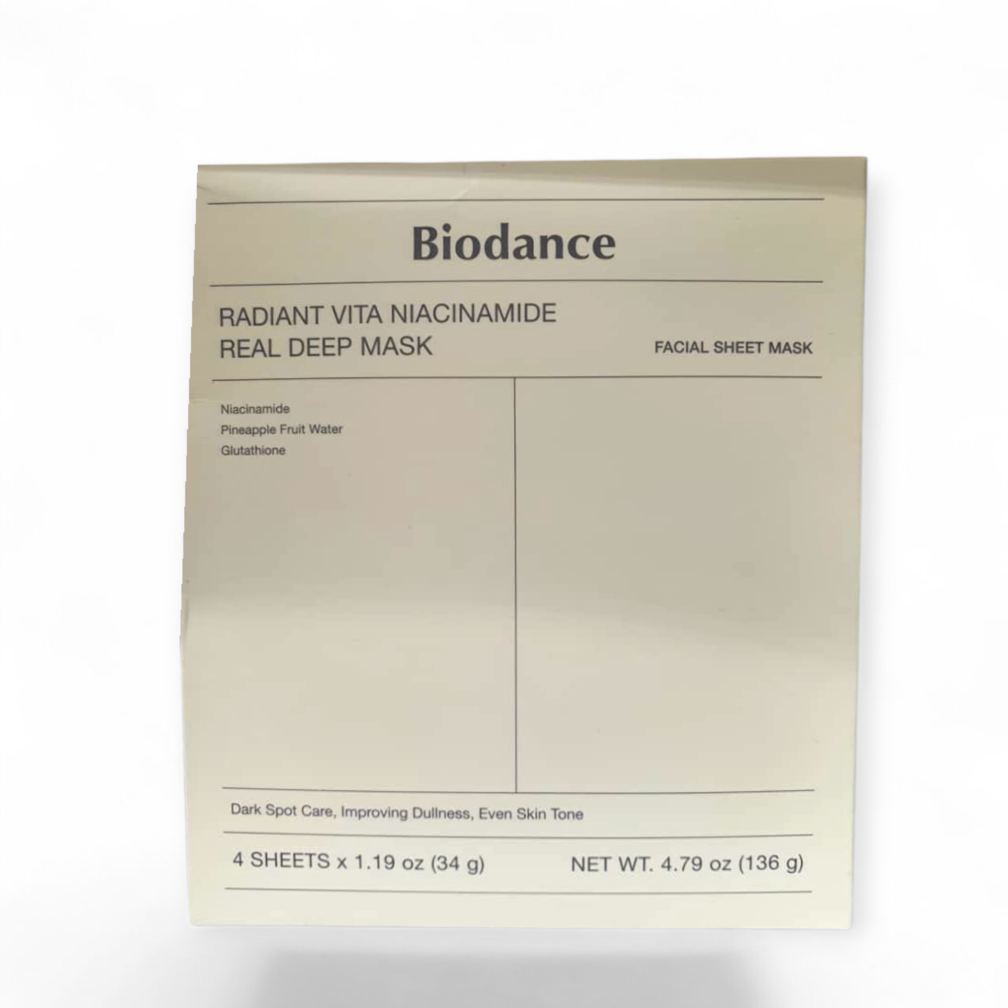 ماسک صورت Biodance Radiant Vita Niacinamide Real Deep Mask