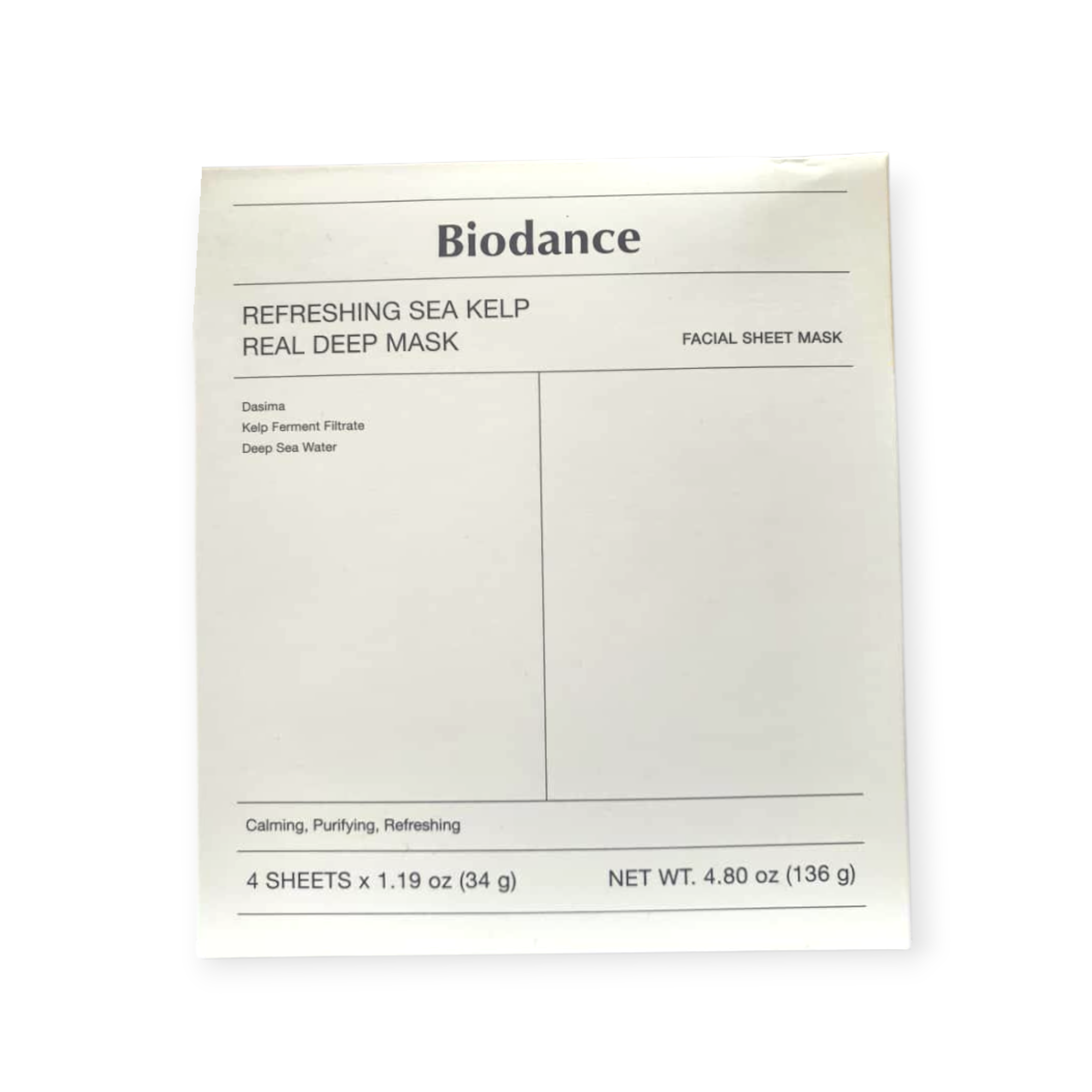 ماسک صورت Refreshing Sea Kelp Real Deep Mask Biodance